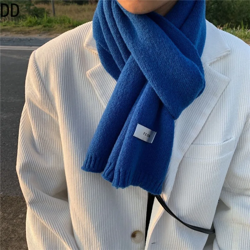 Simples chique sólido macio ca - Wool Scarf Men avaliação e preço