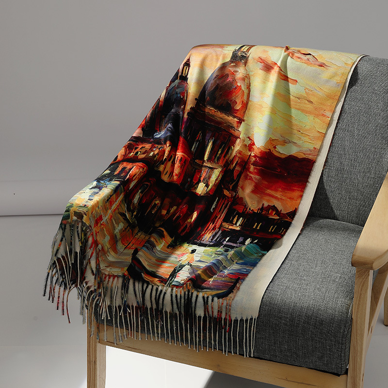Marca de luxo pintura a óleo c - Shawl Wrap Winter avaliação e preço
